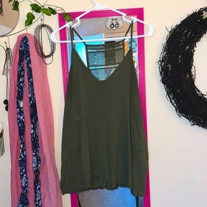 💚 Army Green Old Navy Halter top with patterned lace backing